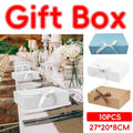 Foldable Gift Boxes with Ribbon Bow, Pack of 10 - White - view 2