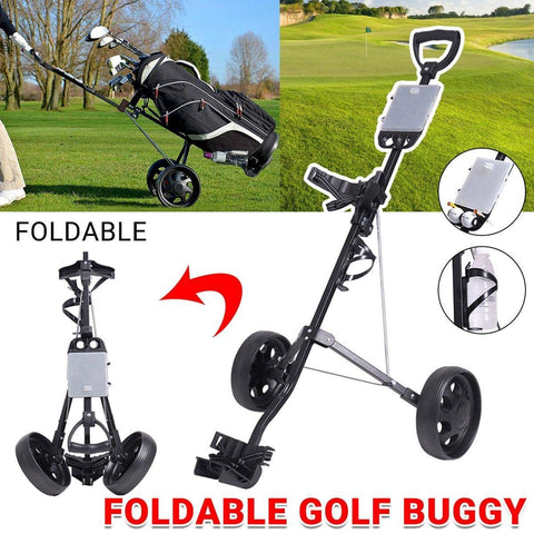 Foldable Golf Trolley with Steel Frame and Foam Grip