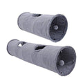 Foldable Grey Suede Cat Tunnel with Hanging Ball - Small (67 x 30 cm) - view 3