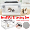 Foldable Hamster Breeding Box, Clear Small Pet Habitat with Mesh Top