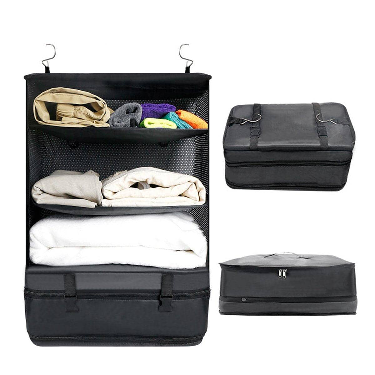 Foldable Hanging Clothes Organiser for Wardrobes, Space Saving Storage Bag - view 4