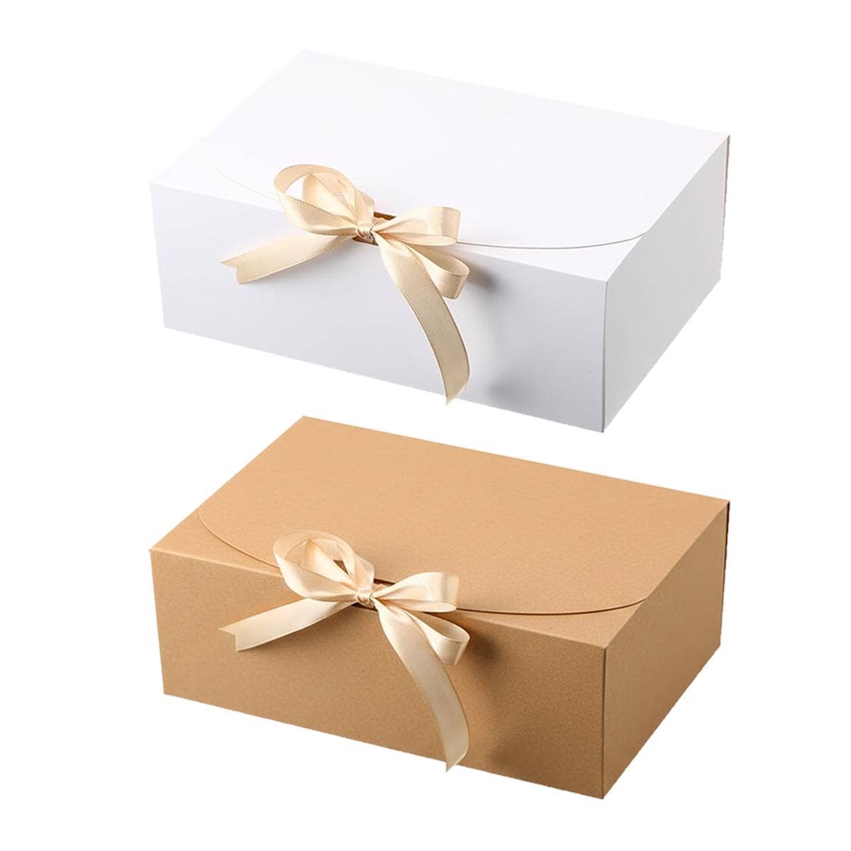 Foldable Holiday Party Gift Boxes Festive Packaging Box Set White - Pack of 20 - view 3