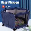Foldable Indoor Playpen with Zippered Gate, 130 cm - Dark Blue - view 2