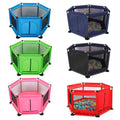 Foldable Indoor Playpen with Zippered Gate, 130 cm - Dark Blue - view 3