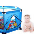 Foldable Indoor Playpen with Zippered Gate, 130 cm - Dark Blue - view 4