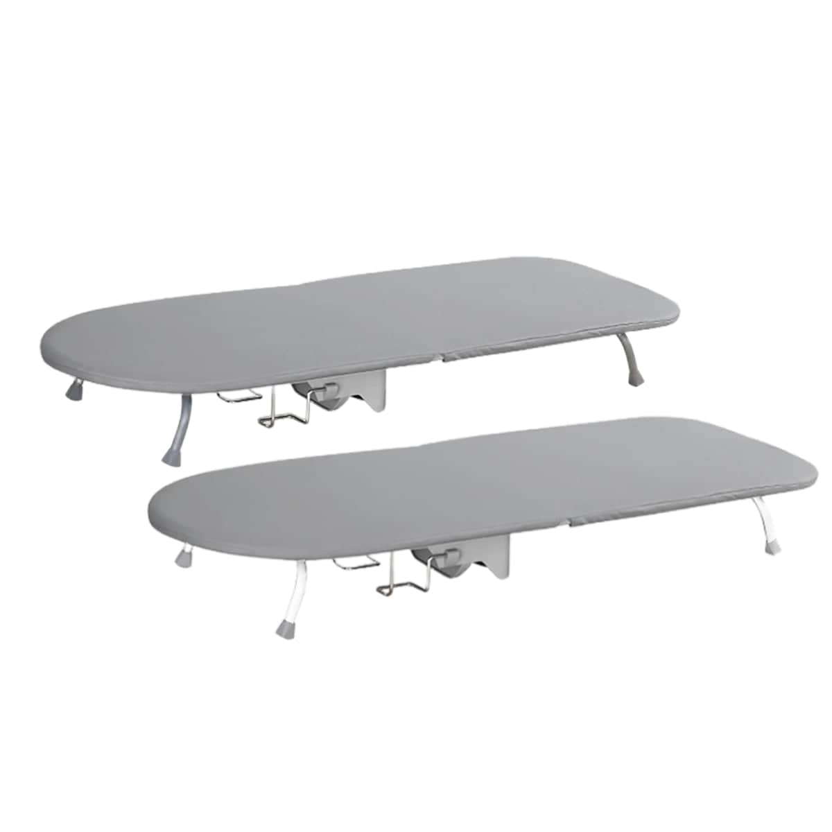 Foldable Ironing Board with Iron Holder and Wall Mount, Compact Laundry Press - Grey and White - view 3