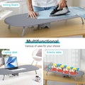 Foldable Ironing Board with Iron Holder and Wall Mount, Compact Laundry Press - Grey and White - view 5