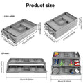 Foldable Jewellery Storage Organiser Box, Grey - Two Layer - view 4