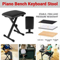 Foldable Keyboard Stool, 3-Level Adjustable Height Piano Bench - Black