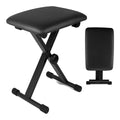 Foldable Keyboard Stool, 3-Level Adjustable Height Piano Bench - Black - view 2