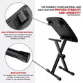 Foldable Keyboard Stool, 3-Level Adjustable Height Piano Bench - Black - view 5