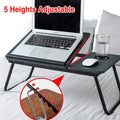 Foldable Laptop Bed Desk with Adjustable Tilt, Five Heights and Cup Holder