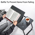 Foldable Laptop Bed Desk with Adjustable Tilt, Five Heights and Cup Holder - view 5