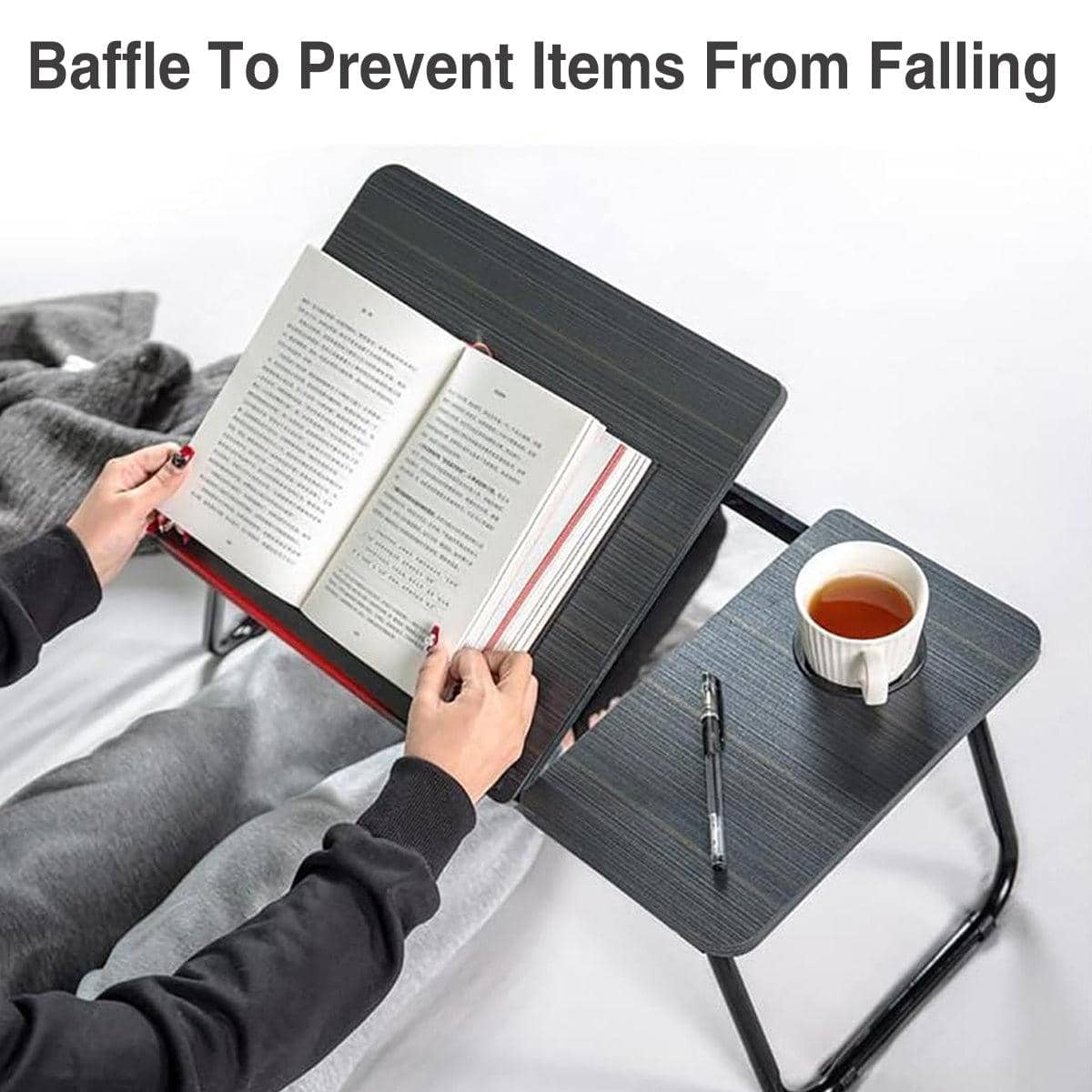 Foldable Laptop Bed Desk with Adjustable Tilt, Five Heights and Cup Holder - view 5