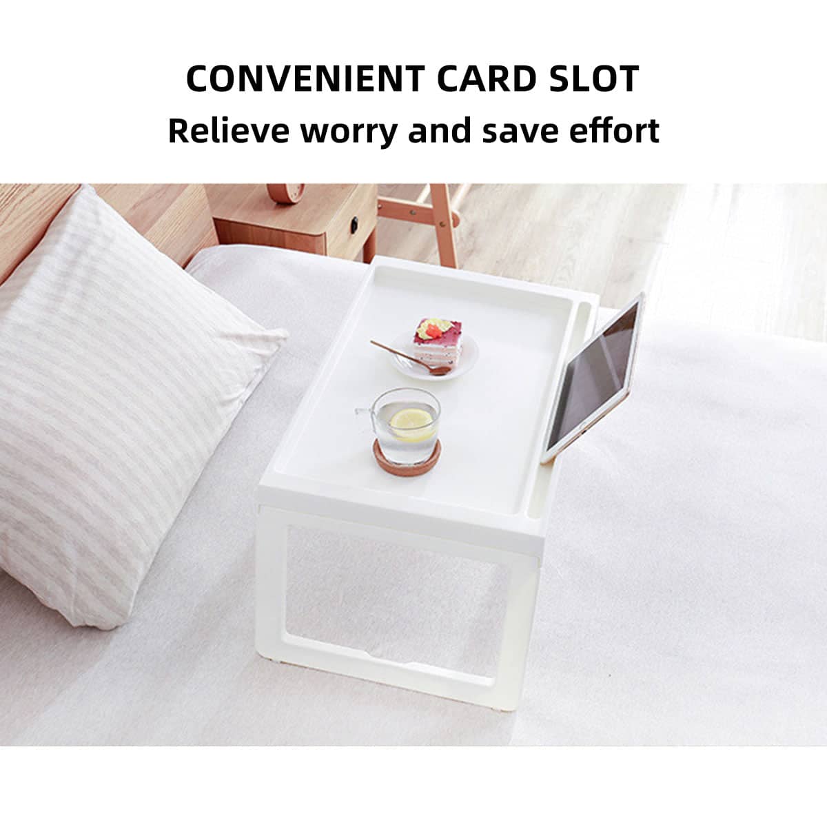 Foldable Laptop Bed Desk Small Student Study Table Dormitory Furniture - view 4