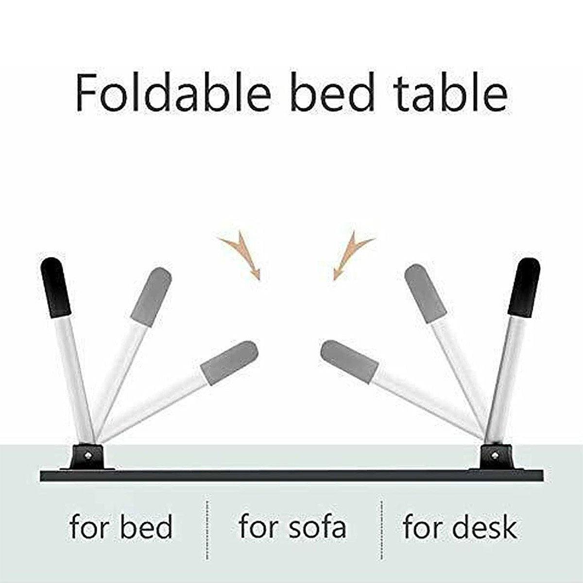 Foldable Laptop Bed Table with Cup Slot and Phone Stand - Black - view 10