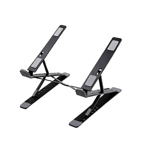 Foldable Laptop Stand with Adjustable Height, Aluminium - Black