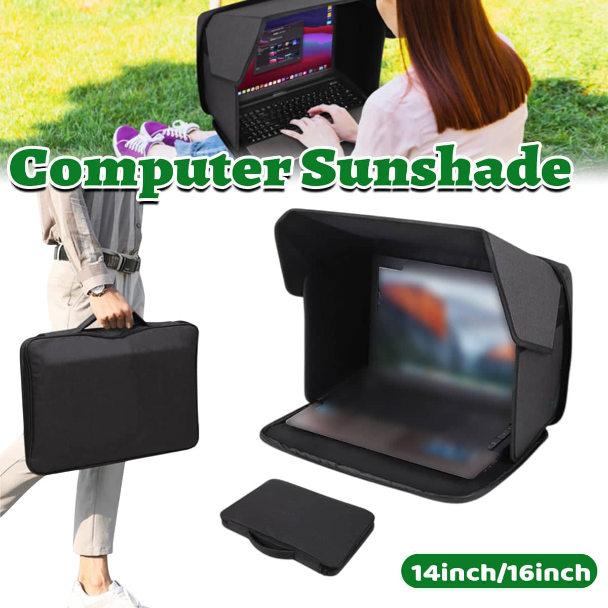 Foldable Laptop Sun Shade and Privacy Cover - 14 Inch (35 x 26 cm) - view 2