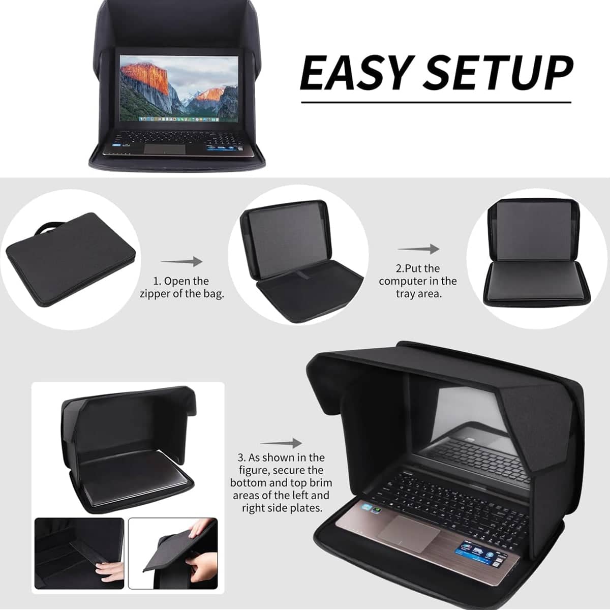 Foldable Laptop Sun Shade and Privacy Cover - 14 Inch (35 x 26 cm) - view 5