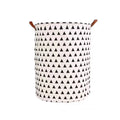 Foldable Laundry Basket with Handles, Waterproof Fabric - White with Black Triangles