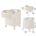 Foldable Laundry Hamper with Locking Swivel Wheels - Cream - view 4