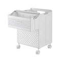 Foldable Laundry Hamper with Locking Swivel Wheels - White