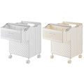 Foldable Laundry Hamper with Locking Swivel Wheels - White - view 3