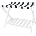 Foldable Luggage Rack Stand, White Bamboo with Bottom Shelf for Bedroom - view 2