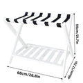 Foldable Luggage Rack Stand, White Bamboo with Bottom Shelf for Bedroom - view 3