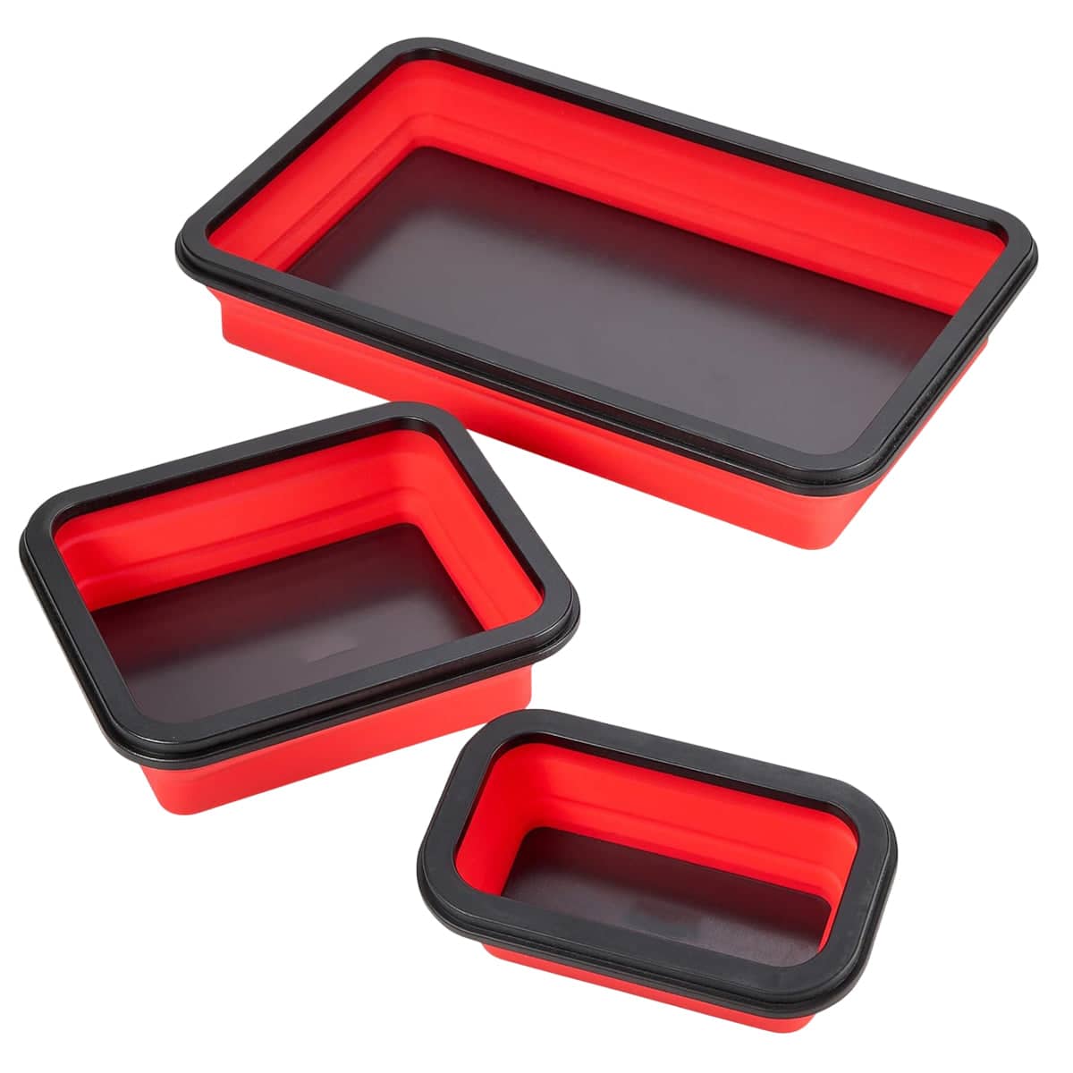 Foldable Magnetic Parts Tray Set, Silicone, Set of 3 - view 2