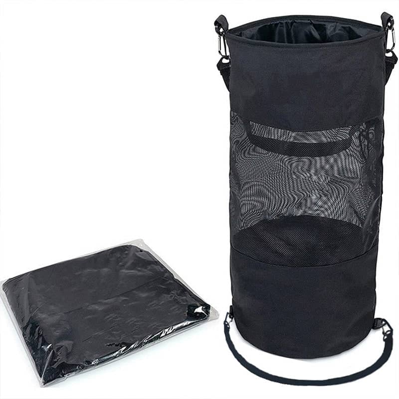 Foldable Marine Trash Bag with Mesh Pocket, Yacht Garbage Bag and Storage Net 56 x 26 cm - view 2