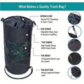Foldable Marine Trash Bag with Mesh Pocket, Yacht Garbage Bag and Storage Net 56 x 26 cm - view 4