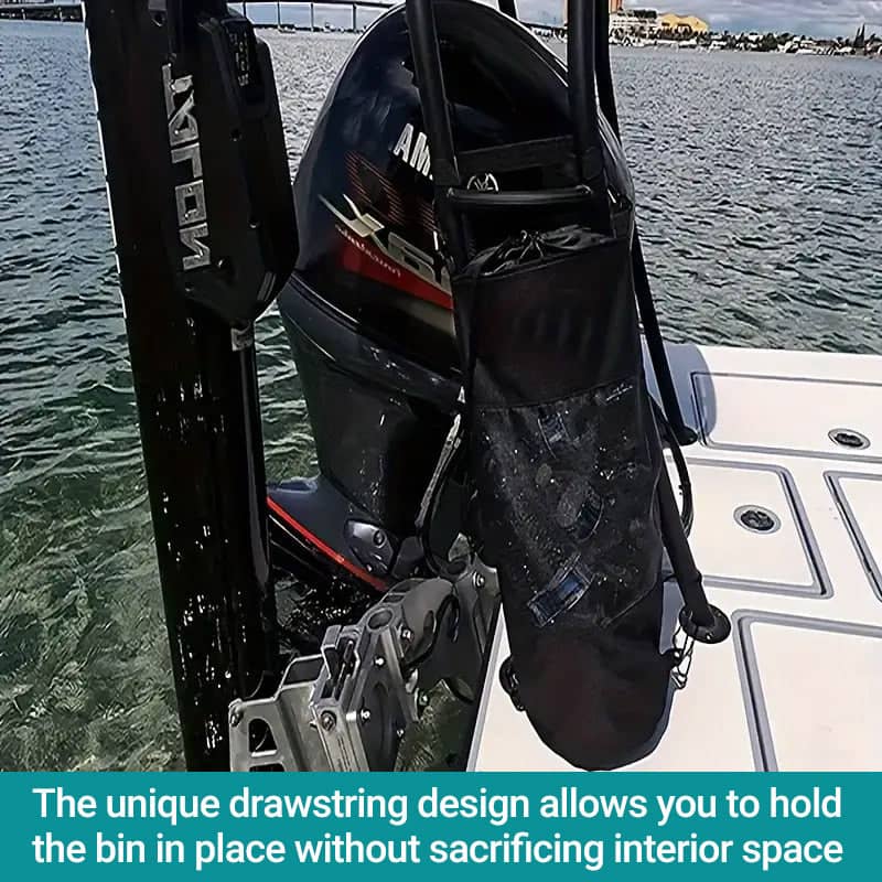 Foldable Marine Trash Bag with Mesh Pocket, Yacht Garbage Bag and Storage Net 56 x 26 cm - view 5