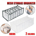Foldable Mesh Drawer Organiser, 7 Grids - Grey - view 2