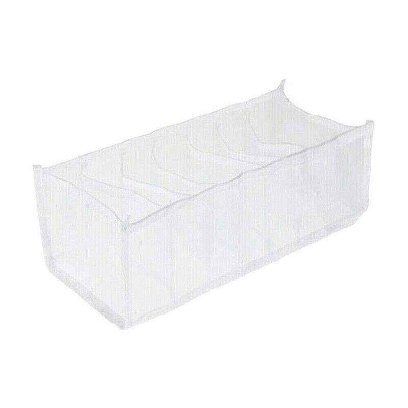 Foldable Mesh Drawer Organiser, 7 Grids - White