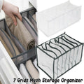 Foldable Mesh Drawer Organiser, 7 Grids - White - view 4