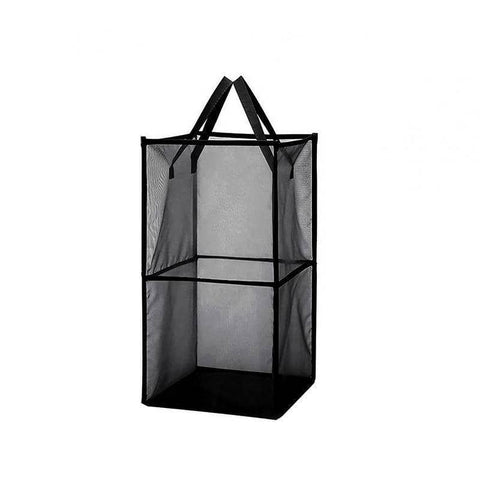 Foldable Mesh Laundry Hamper with Handles - Black, Double
