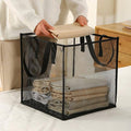 Foldable Mesh Laundry Hamper with Handles - Black, Double - view 5