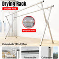 Foldable Metal Drying Rack Sturdy and Stable for Indoor and Outdoor Balcony Use