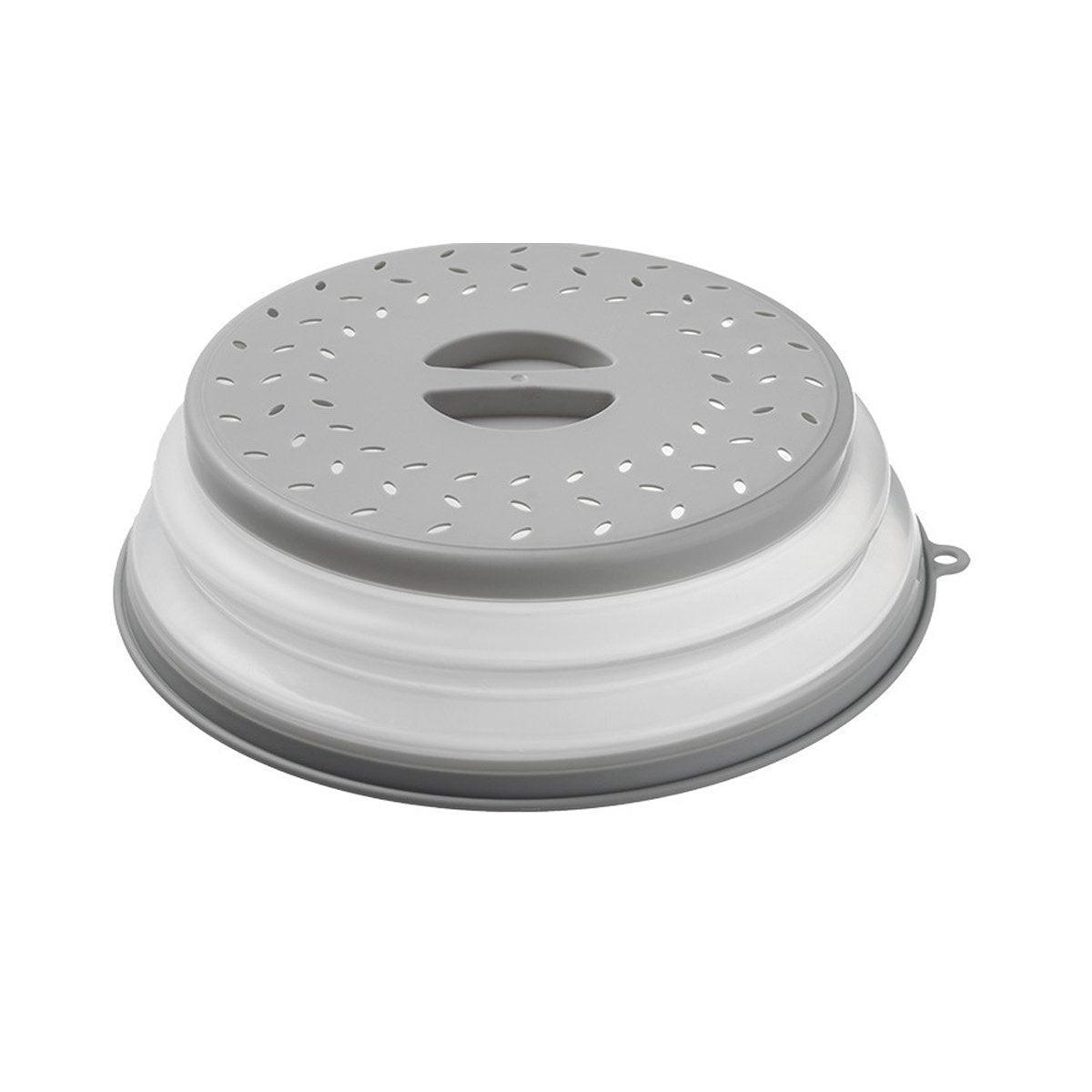 Foldable Microwave Food Cover Splash Guard with Steam Vents - Grey