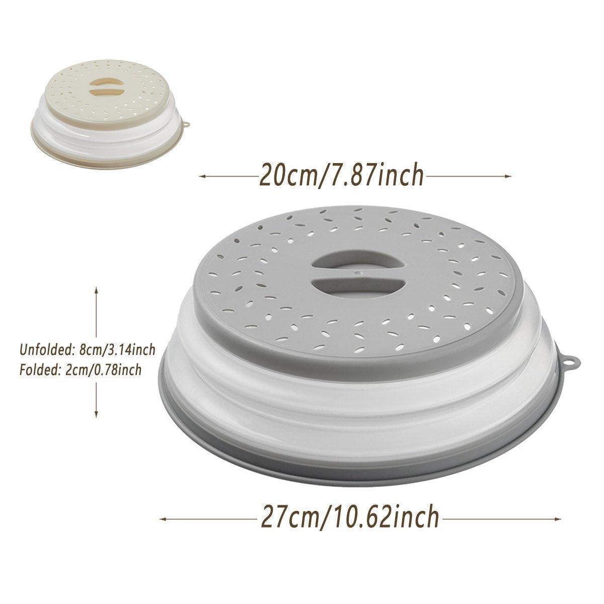 Foldable Microwave Food Cover Splash Guard with Steam Vents - Grey - view 4