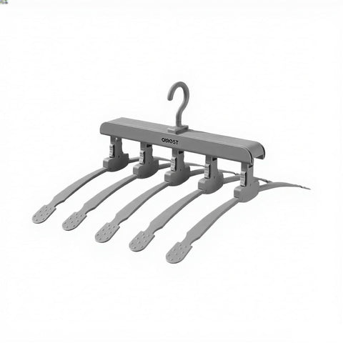 Foldable Multi Function Clothes Hanger Space Saving Non Slip for Coats and Shirts - Grey
