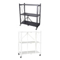 Foldable Multi Layer Storage Rack with Wheels, No Installation Needed - White - view 3