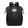 Foldable Nappy Bag Backpack with Built-In Rest Mat - Black