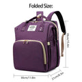 Foldable Nappy Bag Backpack with Built-In Rest Mat - Grey - view 4