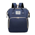 Foldable Nappy Bag Backpack with Built-In Rest Mat - Navy Blue