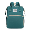 Foldable Nappy Bag Backpack with Built-In Rest Mat - Teal Green
