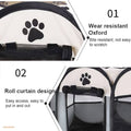 Foldable Octagonal Pet Pen with Mesh Panels - Large, Grey (114 cm Diameter) - view 5