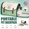 Foldable Outdoor Pet Backpack Carrier for Cats and Dogs - Green