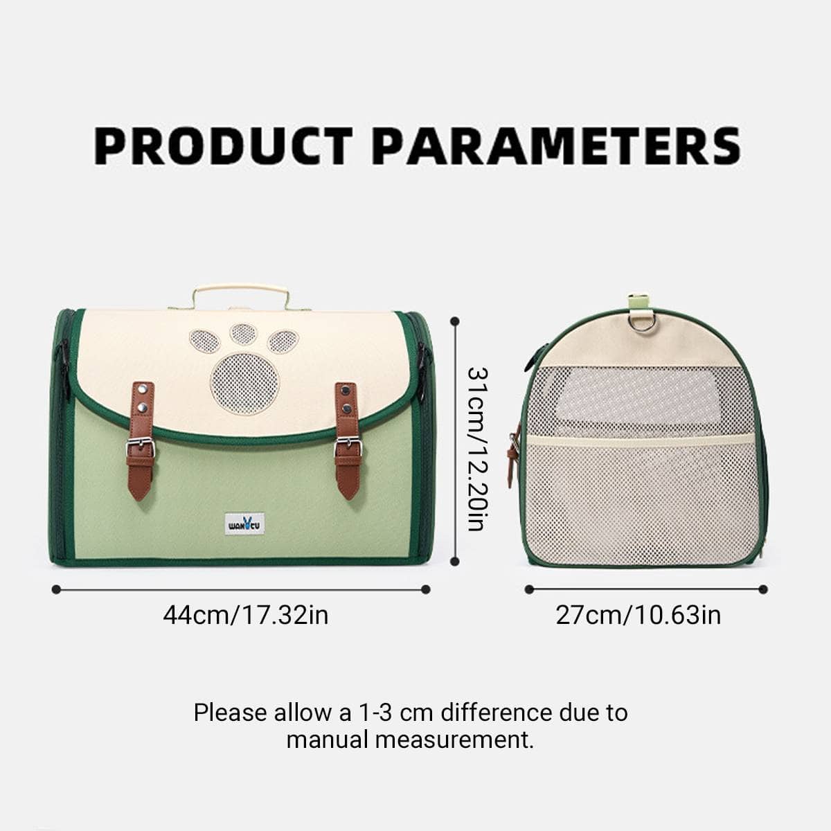 Foldable Outdoor Pet Backpack Carrier for Cats and Dogs - Green - view 3